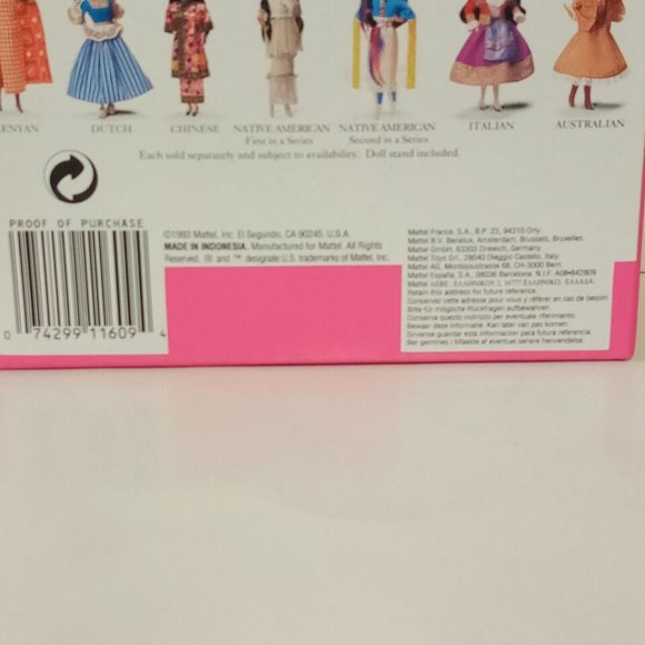 Native American Barbie 2nd Edition 11609 Vintage 1993 Dolls of the World MINT - Picture 11 of 11